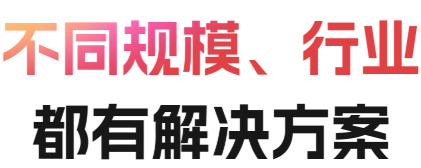 不同规模、行业，都有解决方案